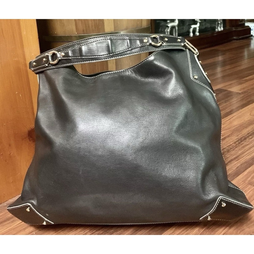 Vintage Cole Haan Paige F05 Tote Shoulder Purse Handbag Black Leather RARE - Picture 1 of 7